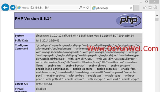RHEL 7.0 編譯安裝Nginx1.6.0+MySQL5.6.19+PHP5.5.14運行環(huán)境