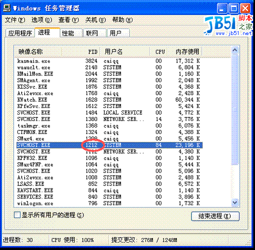 SVCHOST占資源過高問題解決方案