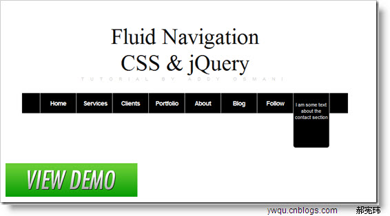 Jquery+CSS 創(chuàng)建流動導(dǎo)航菜單 Fluid Navigation